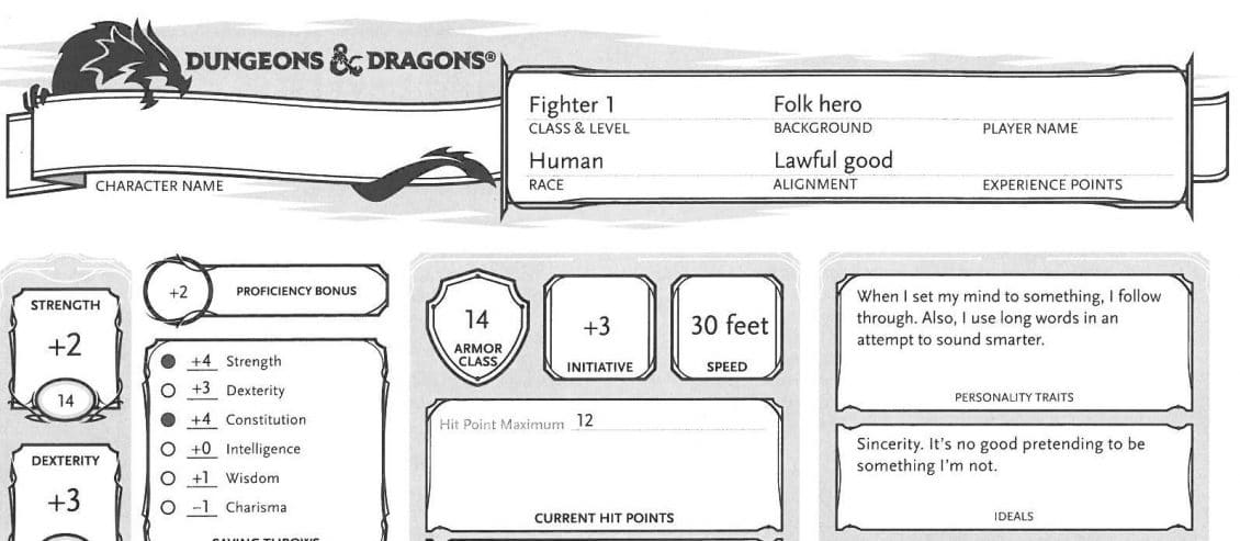 Gallery of Dungeons And Dragons 2e Character Sheet.