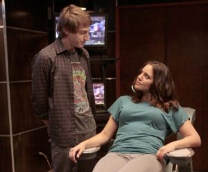 DOLLHOUSE:  Topher (Fran Kranz, L) prepares November (Miracle Laurie, R) for a treatment in the DOLLHOUSE season finale episode "Omega" airing Friday, May 8 (9:01-10:00 PM ET/PT) on FOX.  ©2009 Fox Broadcasting Co.  Cr:  Carin Baer/FOX
