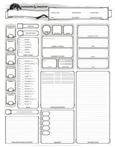 Character Sheet 