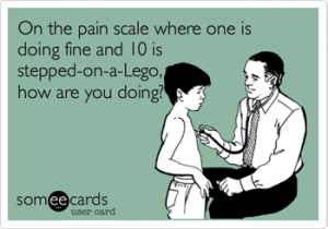 stepping on legos