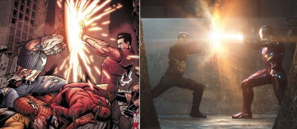Captain America civil war comic and movie comparison