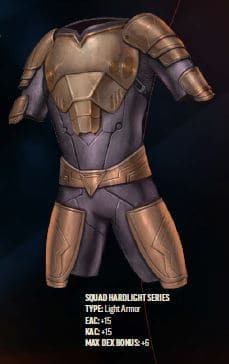 Mandalorian Starfinder Build, Squad Hardlight series armor.