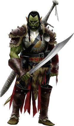 Priest Hunter, an Orc from the Burning Sun Tribe for Pathfinder or D&D games.