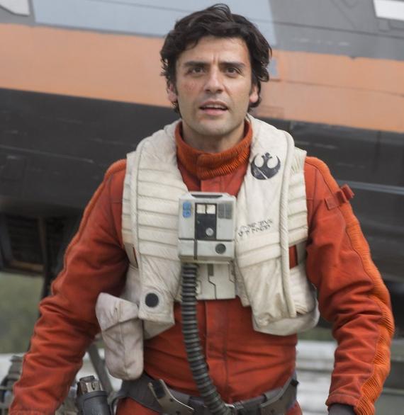 Poe Dameron Starfinder build, decked out in the Rebel pilot gear.