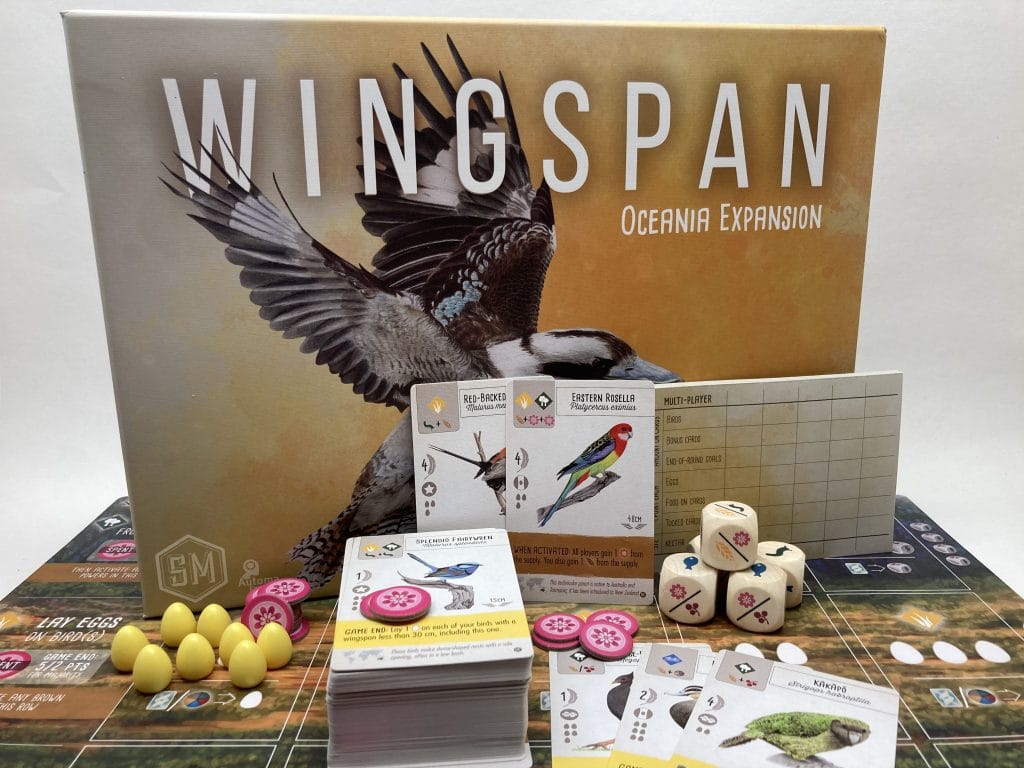 Wingspan Oceania Expansion Box and Components