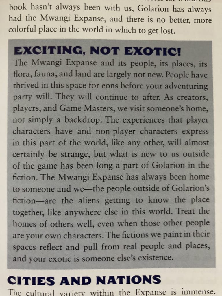 Exciting Not Exotic excerpt from Lost Omens Mwangi Expanse by Paizo