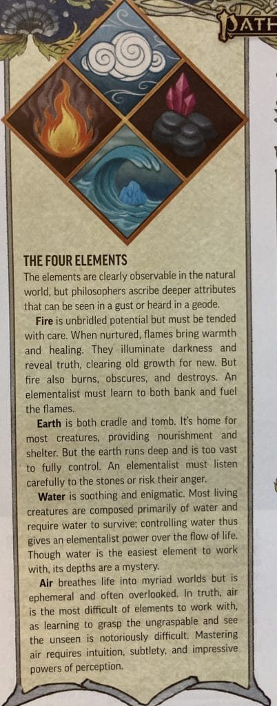 Pathfinder Second Edition Secrets of Magic Elements