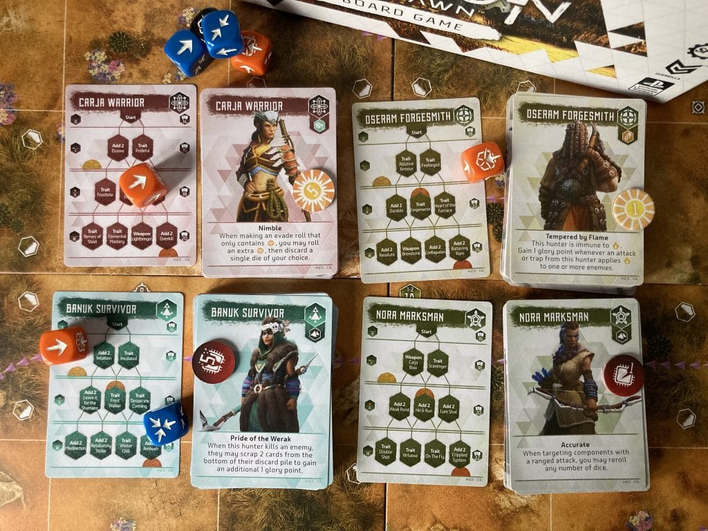 Horizon Zero Dawn The Board Game character cards